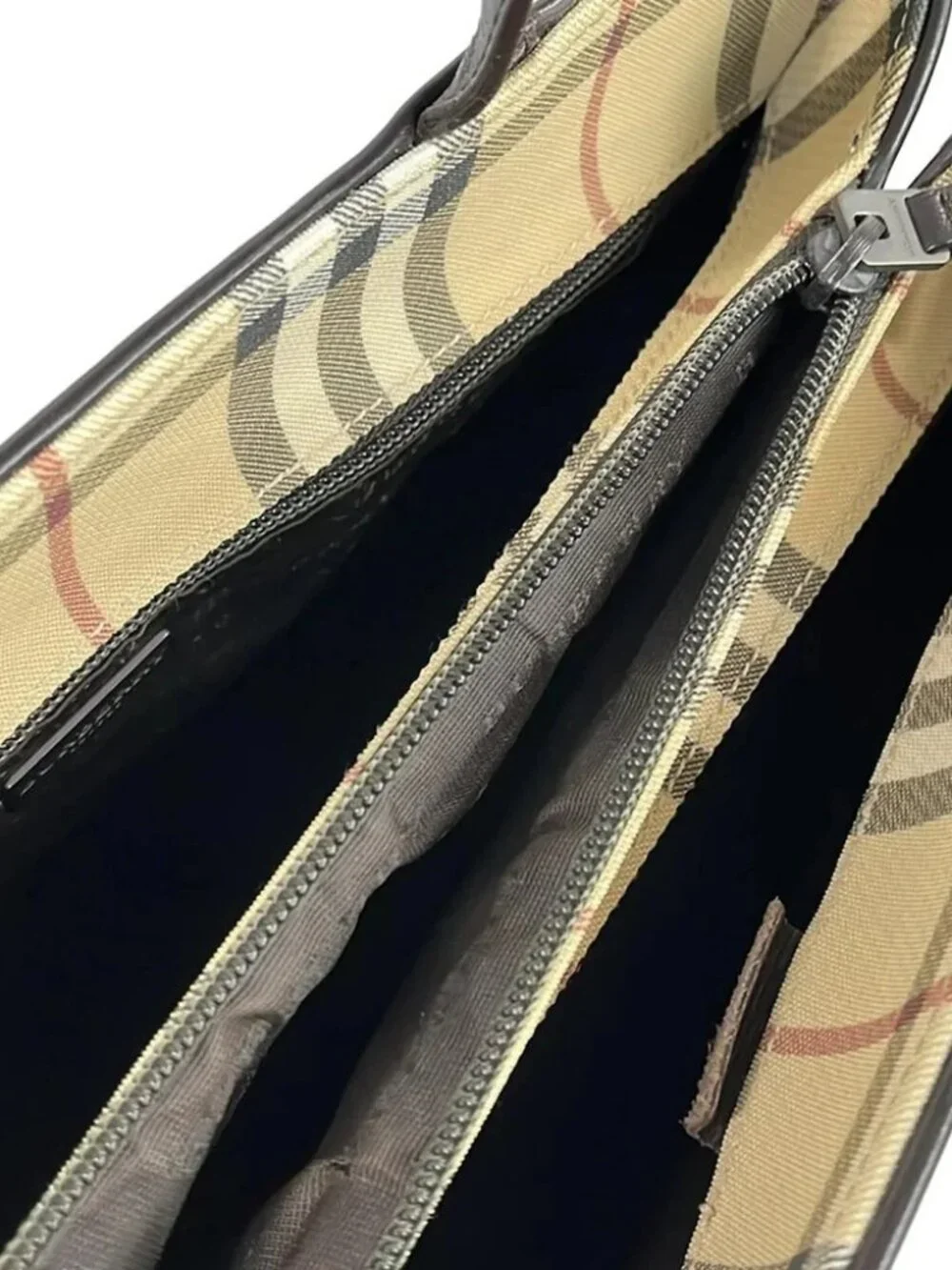 Burberry LONDON Beige Dark Brown Multi PVC Leather Unisex Tote Bag - Picture 7 of 11